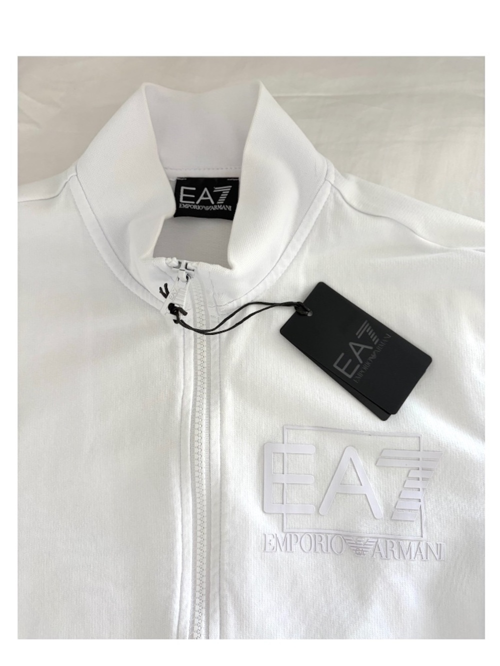 EMPORIO ARMANI EA7 Track Zip Jacket Size X-SMALL in White (NEW) $190 MSRP